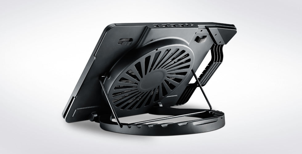 Cooler Master NotePal Ergostand III Laptop-Ständer – bis 17", mit 23 cm Lüfter, 4× USB-2.0-Hub – Schwarz