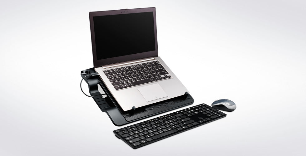 Cooler Master NotePal Ergostand III Laptop-Ständer – bis 17", mit 23 cm Lüfter, 4× USB-2.0-Hub – Schwarz