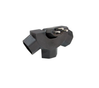 Steffen 14 9768 0 Mehrfachstecker – 3 AC-Ausgänge, Typ J – Schwarz