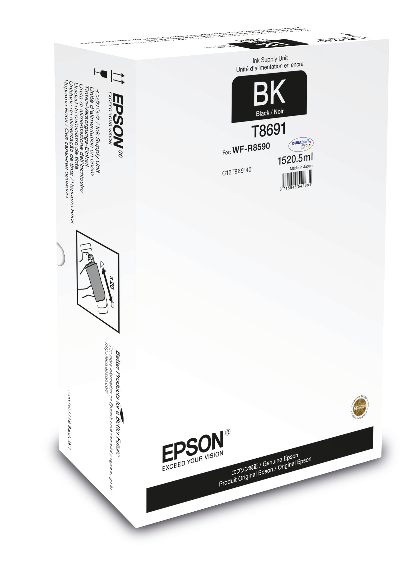 EPSON Tintenpatrone XXL Schwarz T869140 WF-R8590 75'000 Seiten