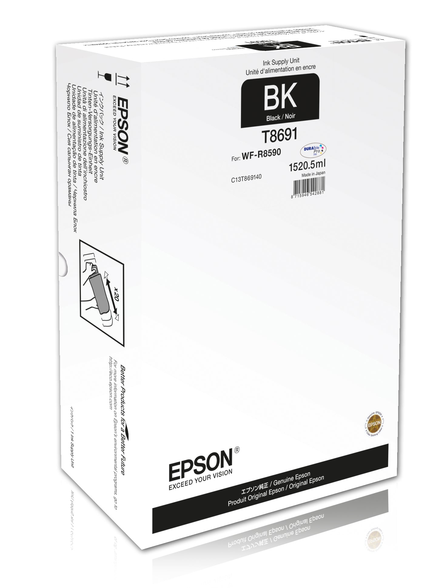 EPSON Tintenpatrone XXL Schwarz T869140 WF-R8590 75'000 Seiten