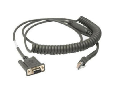 Zebra RS-232-Kabel – 9-polig, weiblich, spiralförmig – für DS3508, DS3578, DS3578 FIPS, unter anderem – 2,8 m