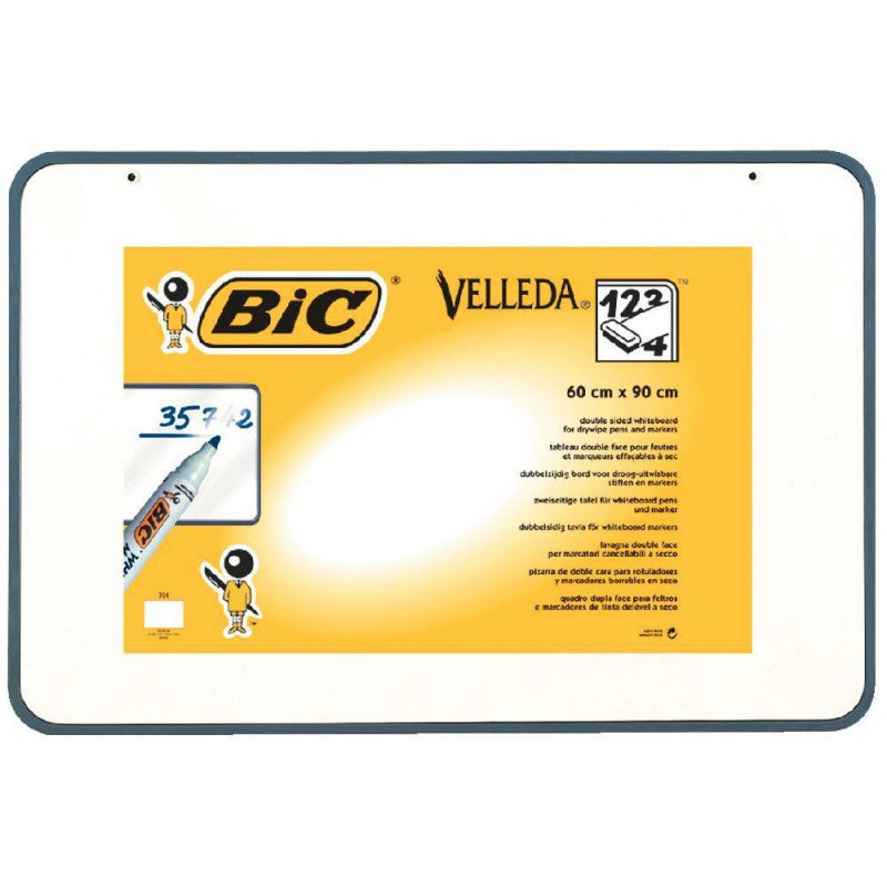 BIC Whiteboard – 90 × 60 cm, Kunststoffrahmen, beidseitig
