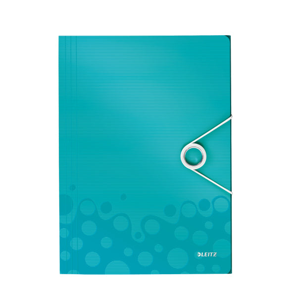 Leitz WOW Gummibandmappe A4 – Polypropylen (PP), blau, metallisch, bis 150 Blatt