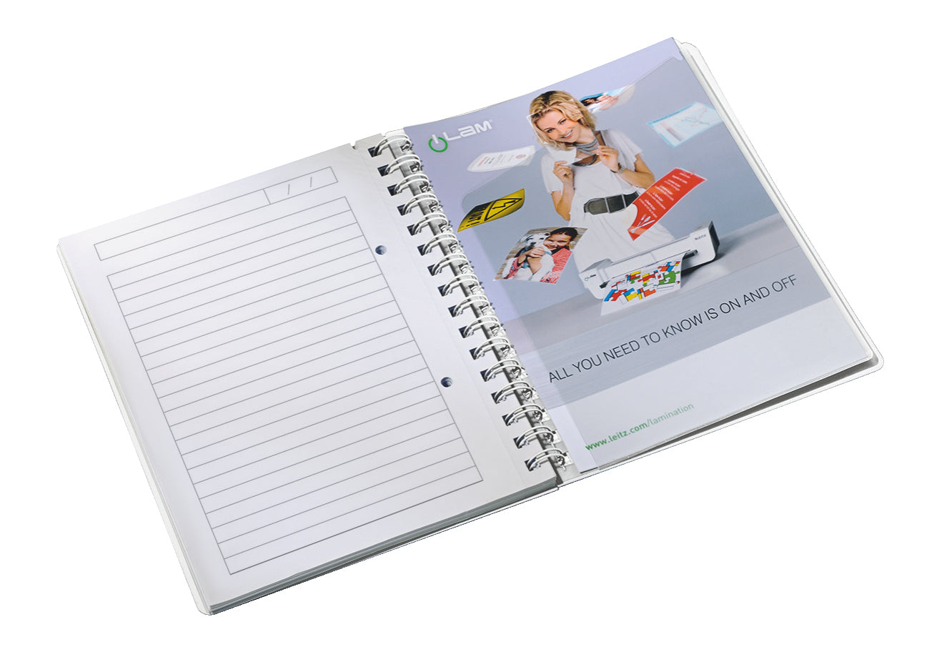 Leitz Collegeblock – A5 – 80 Blatt – 80 g/m² – Doppelspirale, Klarsichttasche, Stiftschlaufe – Violett – FSC