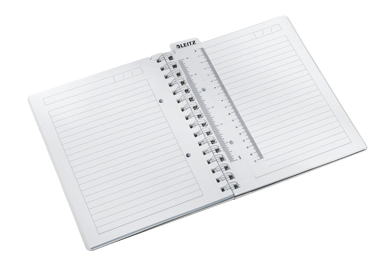 Leitz Spiralbuch – A5 – liniert – 80 Blatt – 80 g/m² – Doppelspirale, Sichthülle, Stiftschlaufe, blau, FSC