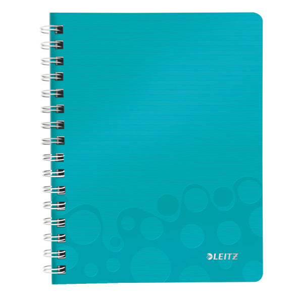 Leitz Collegeblock – A5 – 80 Blatt – 80 g/m² – Doppelspirale, Stiftschlaufe, Einstecktasche, Türkis, FSC