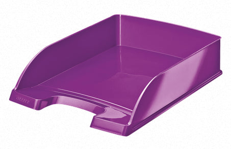 Leitz WOW – Briefkorb für A4, Polystyrol (PS), Violett, Hochglänzend, 255 × 70 × 357 mm