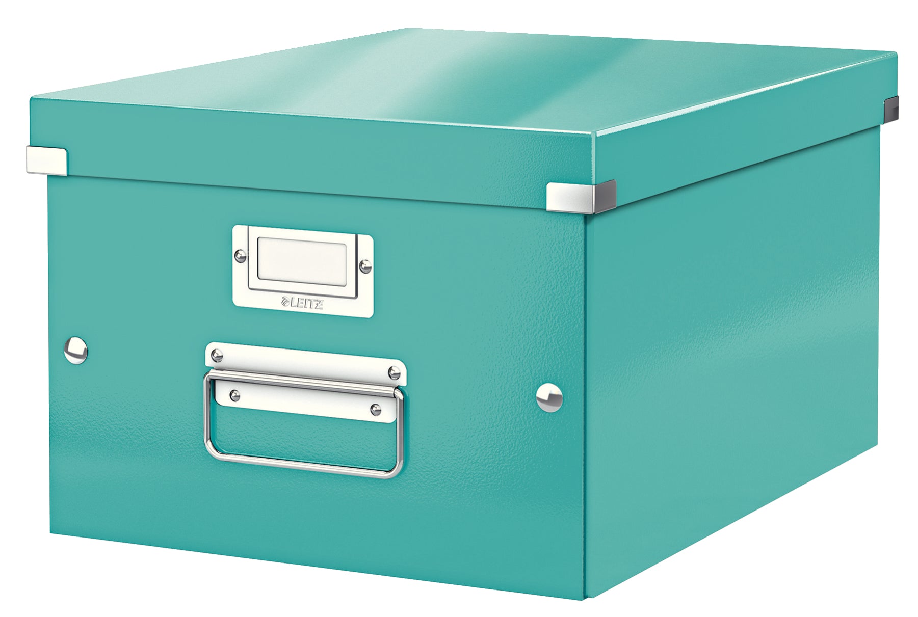 Leitz Click&Store Aufbewahrungsbox 17 l – für A4, mit Deckel, stapelbar, mit Etikettenhalter, türkis, Karton
