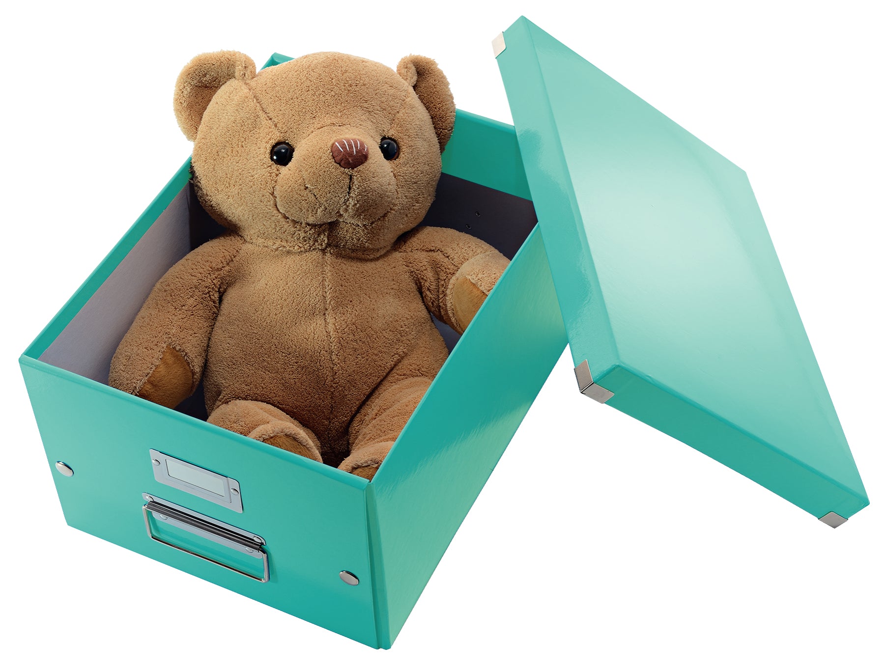 Leitz Click&Store Aufbewahrungsbox 17 l – für A4, mit Deckel, stapelbar, mit Etikettenhalter, türkis, Karton