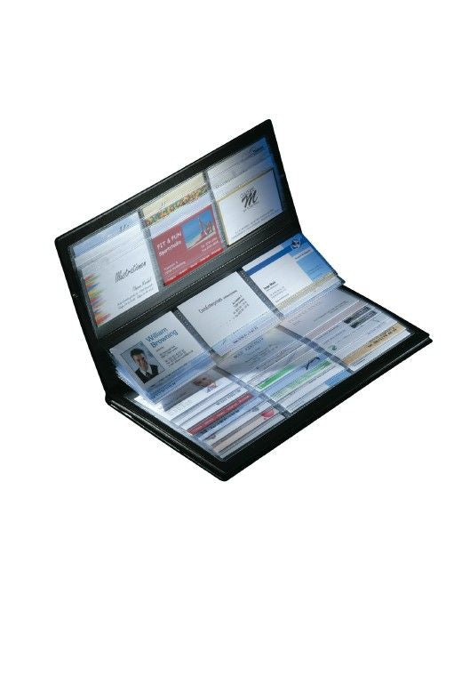 Sigel Visitenkartenalbum für 288 Visitenkarten – für 90 × 58 mm, Schwarz, Kunststoff, B 300 × H 19 × T 180 mm