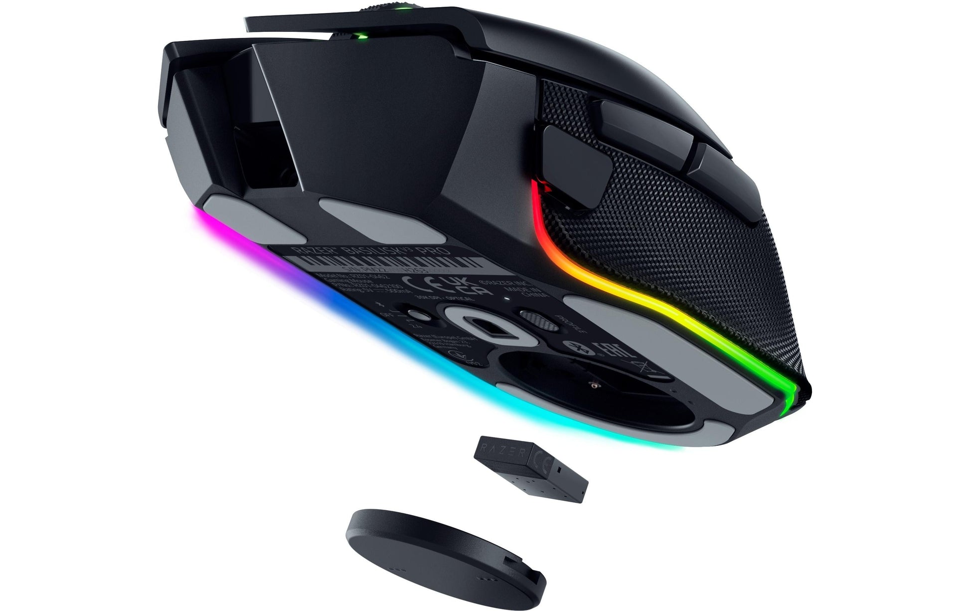 Razer Basilisk V3 Pro Maus – kabellos, Bluetooth, USB-C, 30'000 dpi, 11 Tasten, für Rechtshänder, schwarz