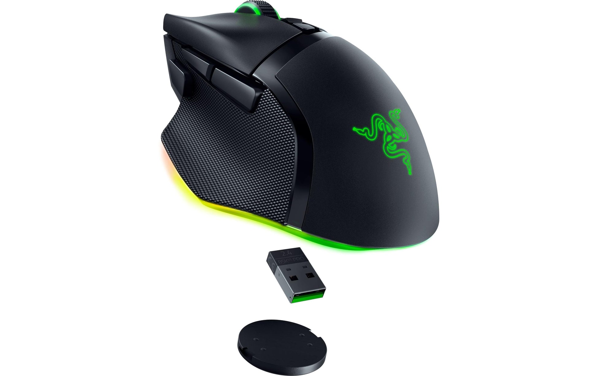 Razer Basilisk V3 Pro Maus – kabellos, Bluetooth, USB-C, 30'000 dpi, 11 Tasten, für Rechtshänder, schwarz