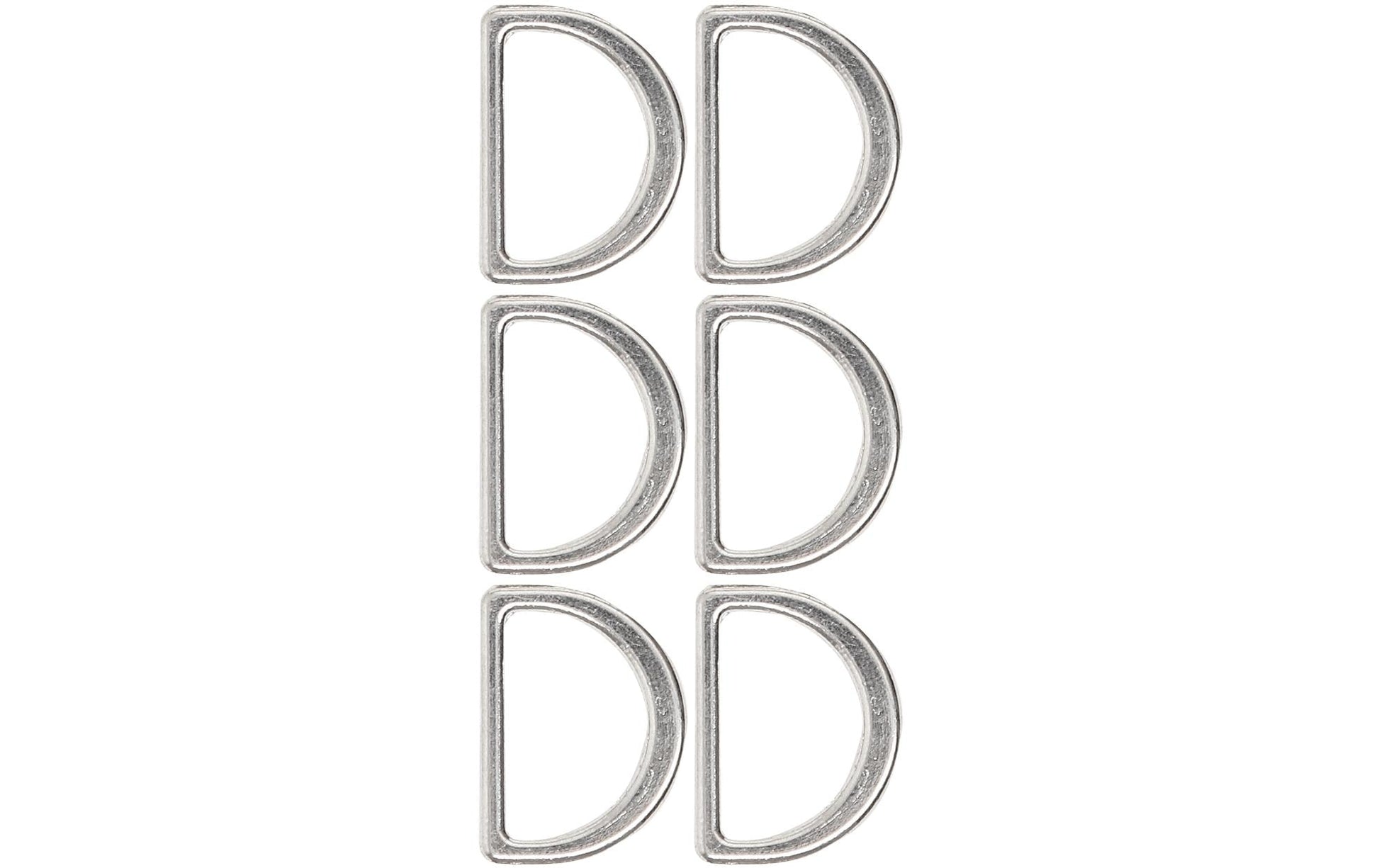 lalana D-Ring 25 × 20 mm – Metall, 6 Stück, Silber