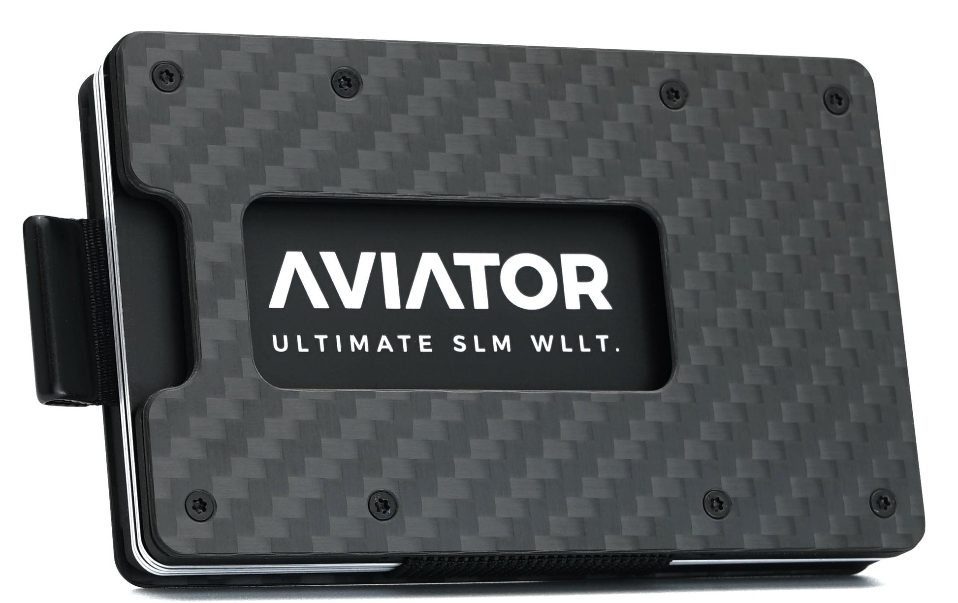 Aviator Wallet AVIATOR – Brieftasche SLIDE – RFID-Schutz, 20 Karten, 85,6 × 10,5 × 54 mm – Carbon, Anthrazit