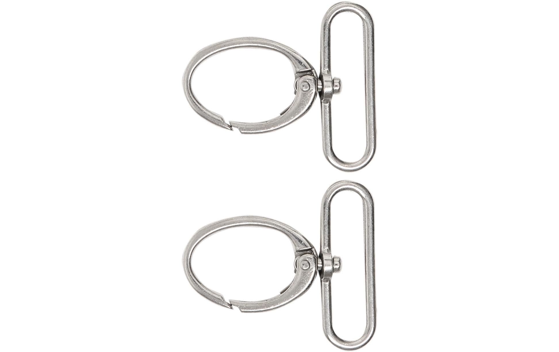 lalana Schlüsselring – drehbarer Karabiner, Metall, Silber, 50 × 45 mm