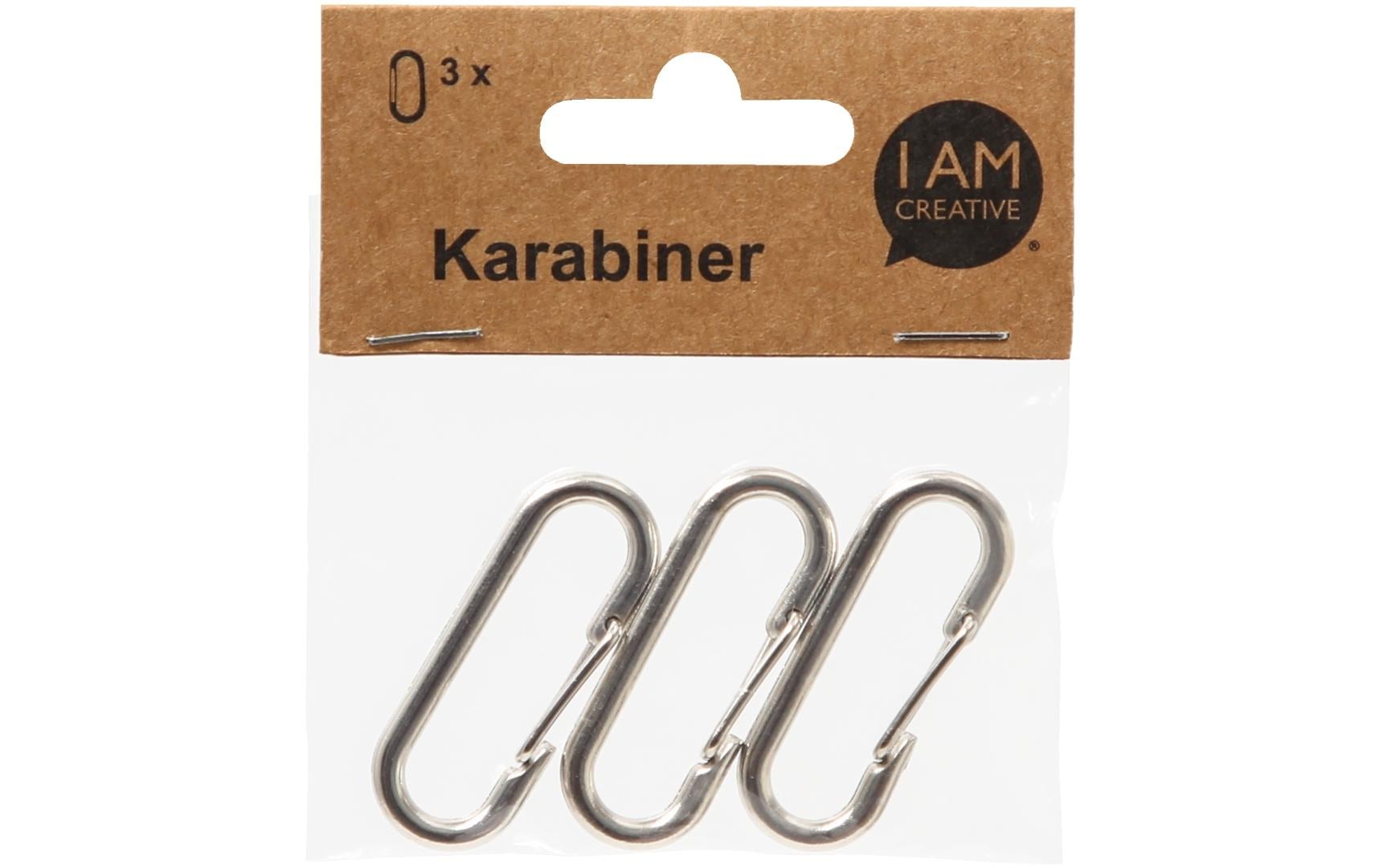 lalana Karabiner 47 × 15 mm – Metall, 3 Stück, silber