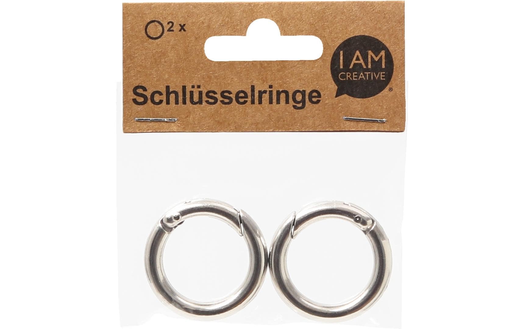 lalana Schlüsselring – Metall, Silber, Ø 37 mm, 2er-Set