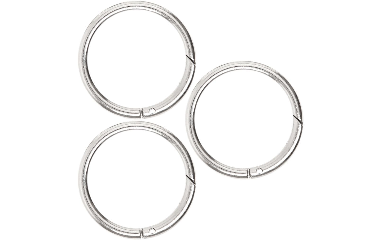 lalana Schlüsselring – klappbar, Metall, Silber, 36 × 4 mm, 3er-Set