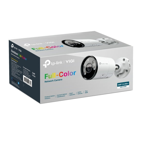 TP-Link VIGI C345 (4 mm) Netzwerkkamera – 4 MP, PoE, IP67, Weiss