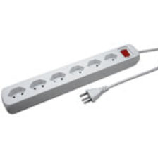 Steffen POWER EASY – Steckdosenleiste, 6× T13, mit Schalter, 1,5 m, Stecker T12