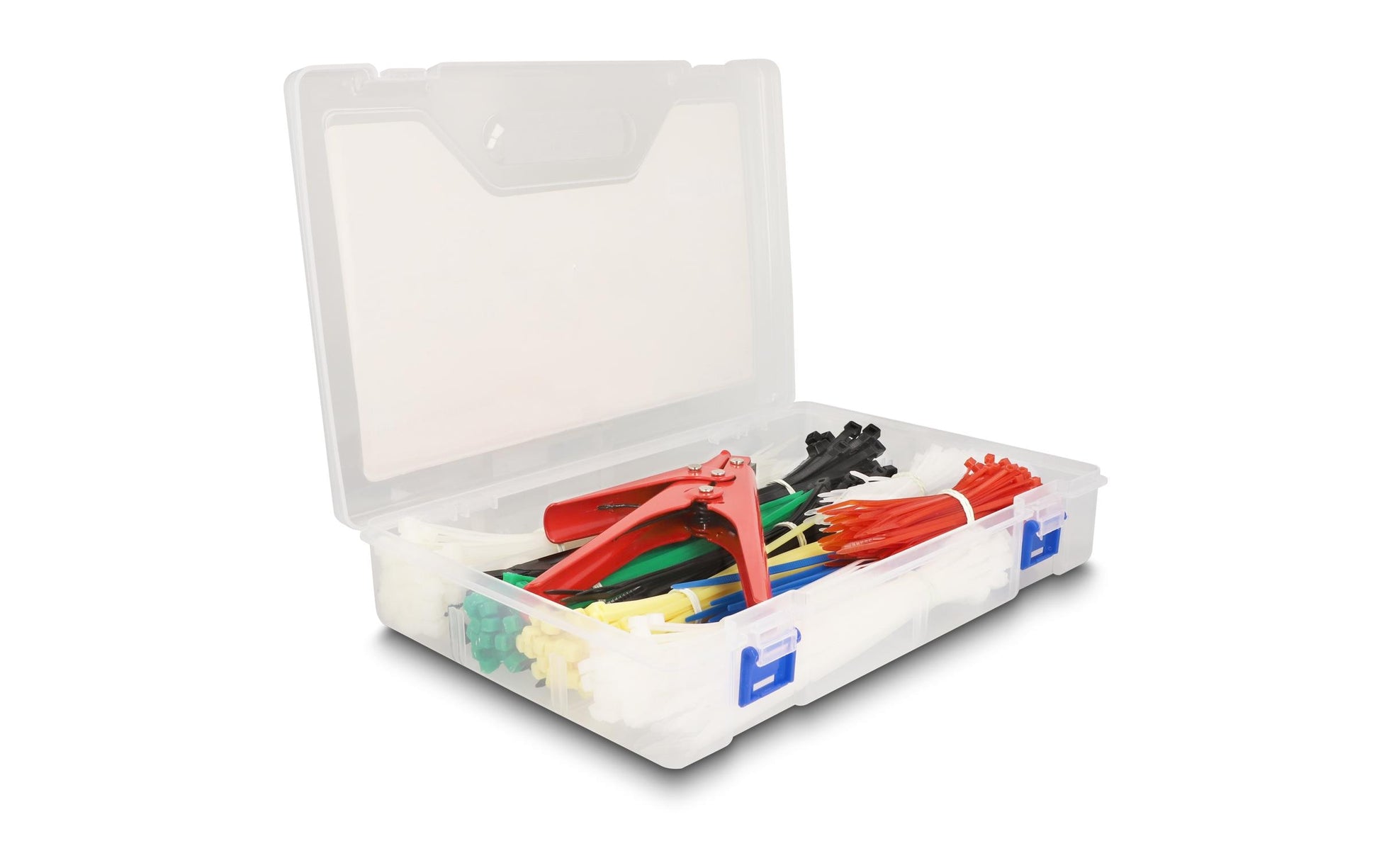 DeLOCK Kabelbinder-Set, mehrfarbig, 600 Stk., wiederverwendbar, mit Zange