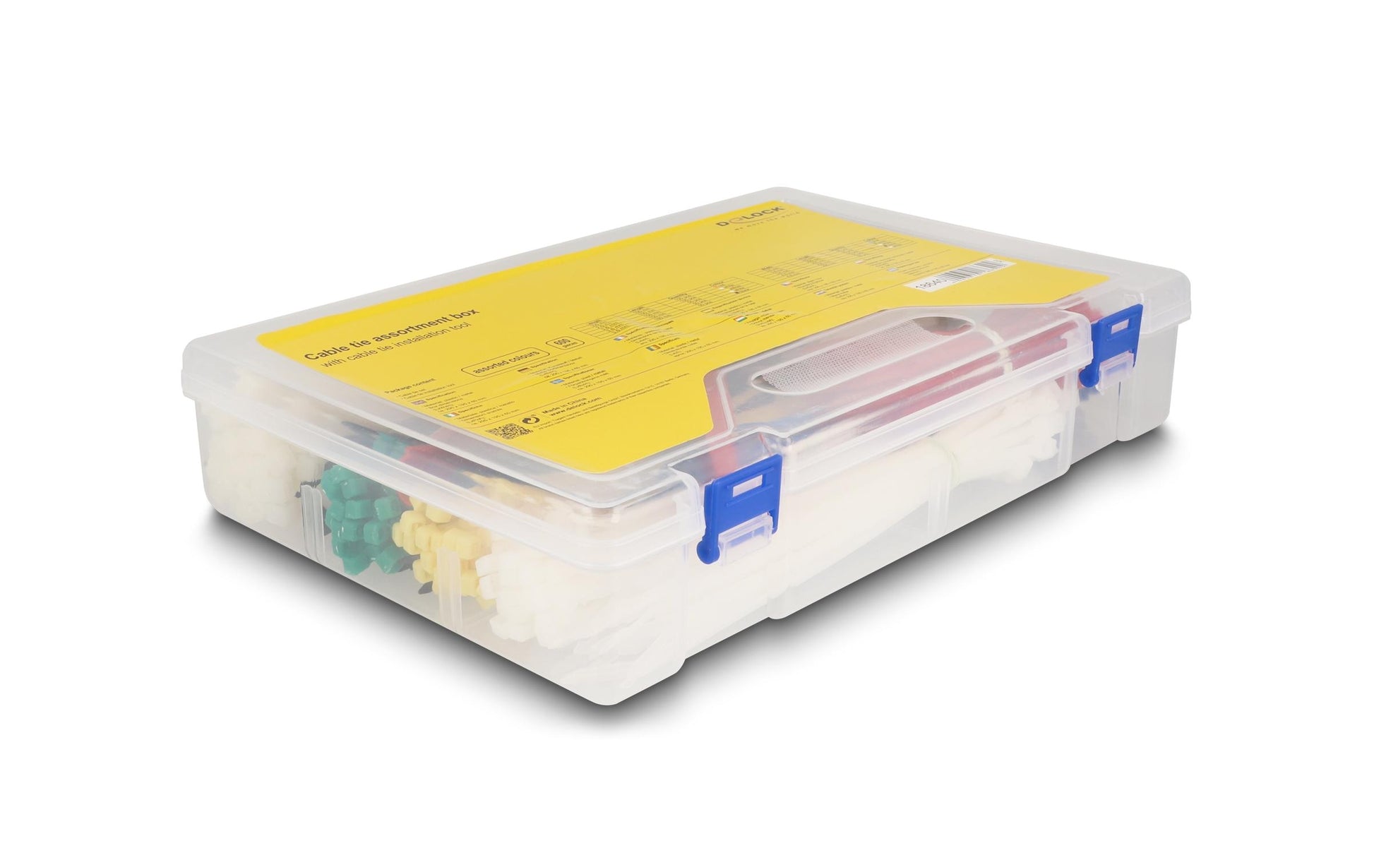 DeLOCK Kabelbinder-Set, mehrfarbig, 600 Stk., wiederverwendbar, mit Zange