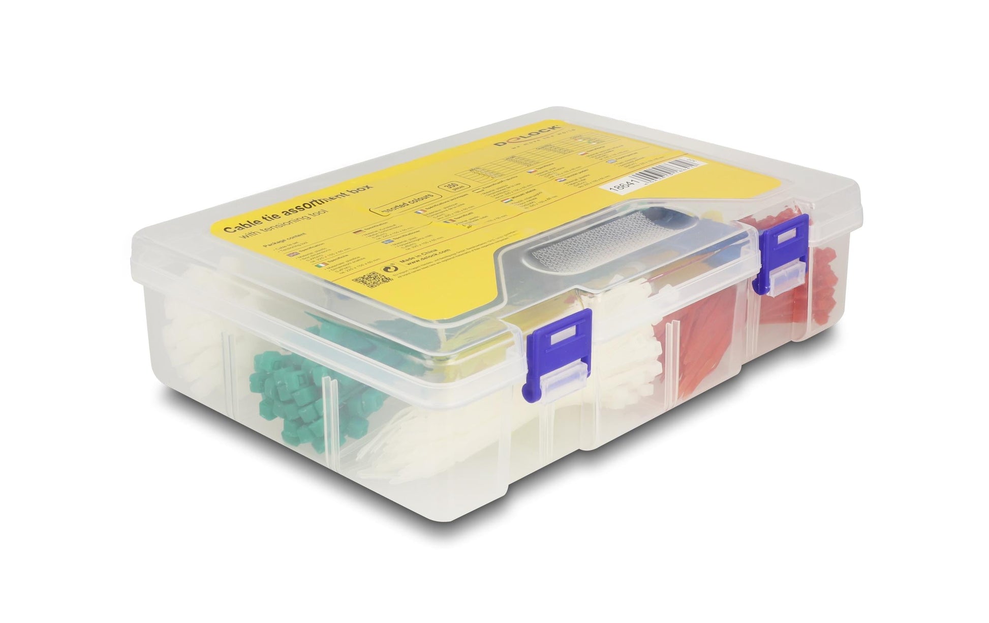 DeLOCK Klettkabelbinder, 3,6×100 mm, 350er-Pack – mehrfarbig