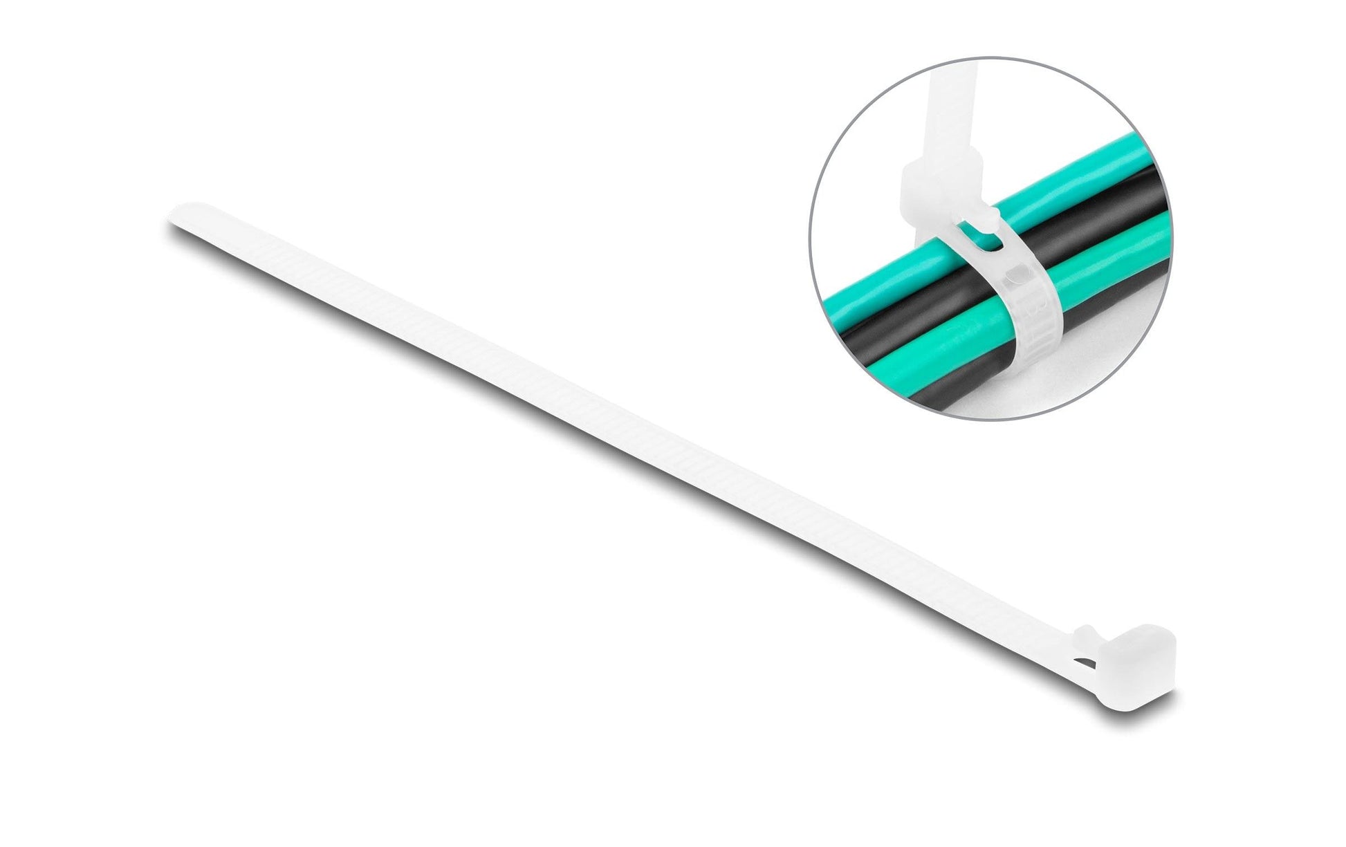 DeLOCK Klettkabelbinder, 7,2×150 mm, 100er-Pack – Weiss
