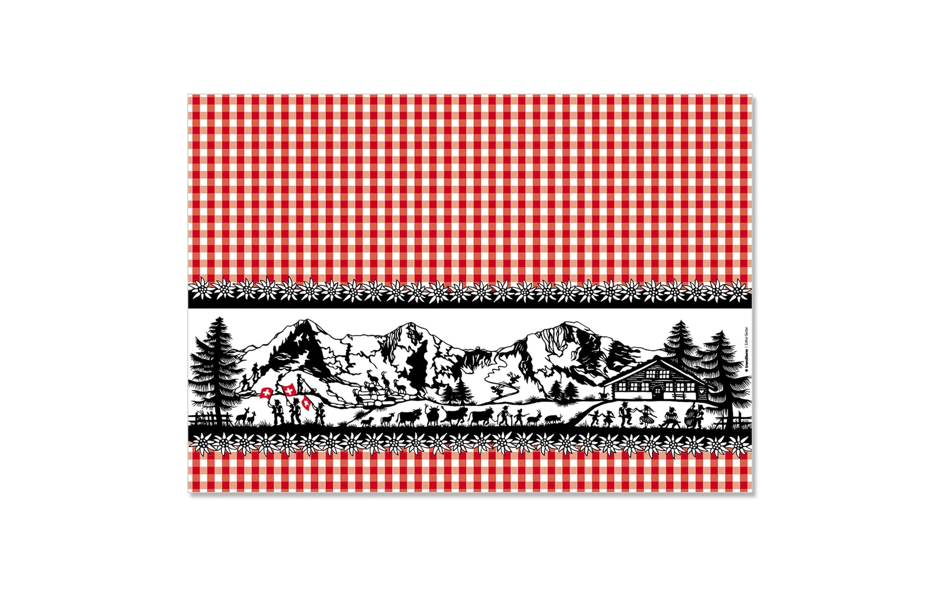 Trendform Tischset Scherenschnitt Landleben, 29,7 × 42 cm – 48 Stk.