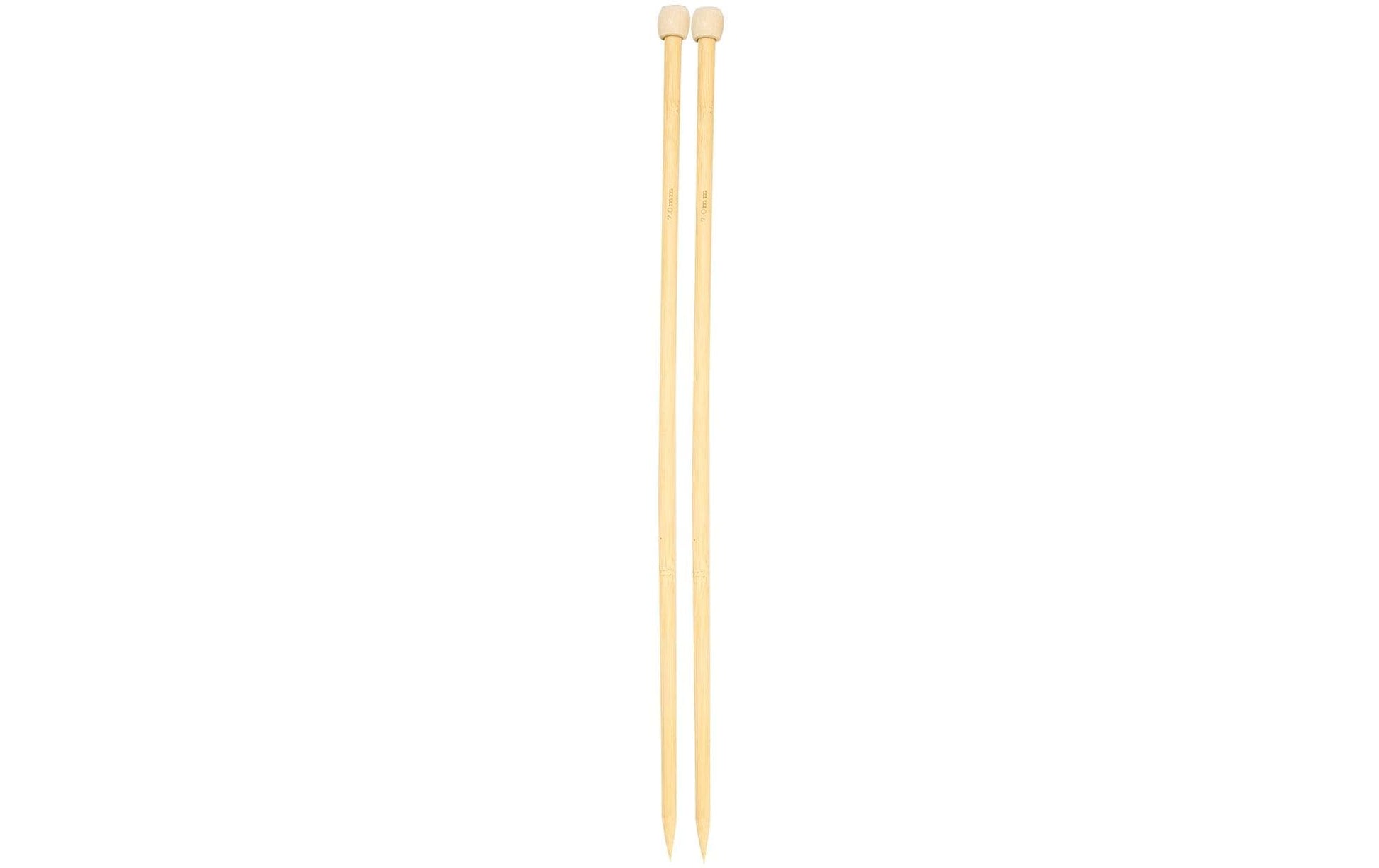 lalana 6201.03 Stricknadel Holz – 7 mm, 35 cm, Bambus, 2 Stk.