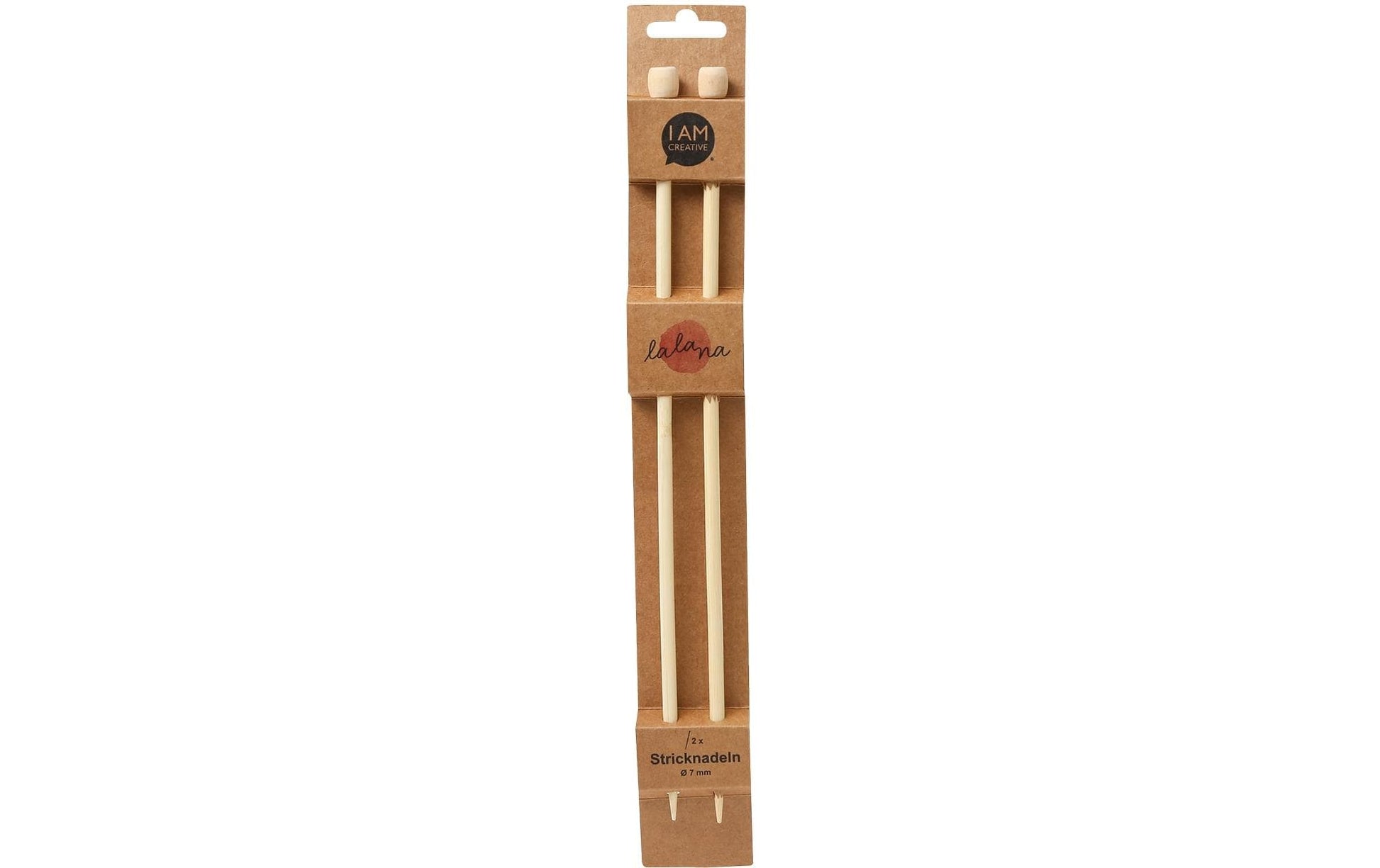 lalana 6201.03 Stricknadel Holz – 7 mm, 35 cm, Bambus, 2 Stk.