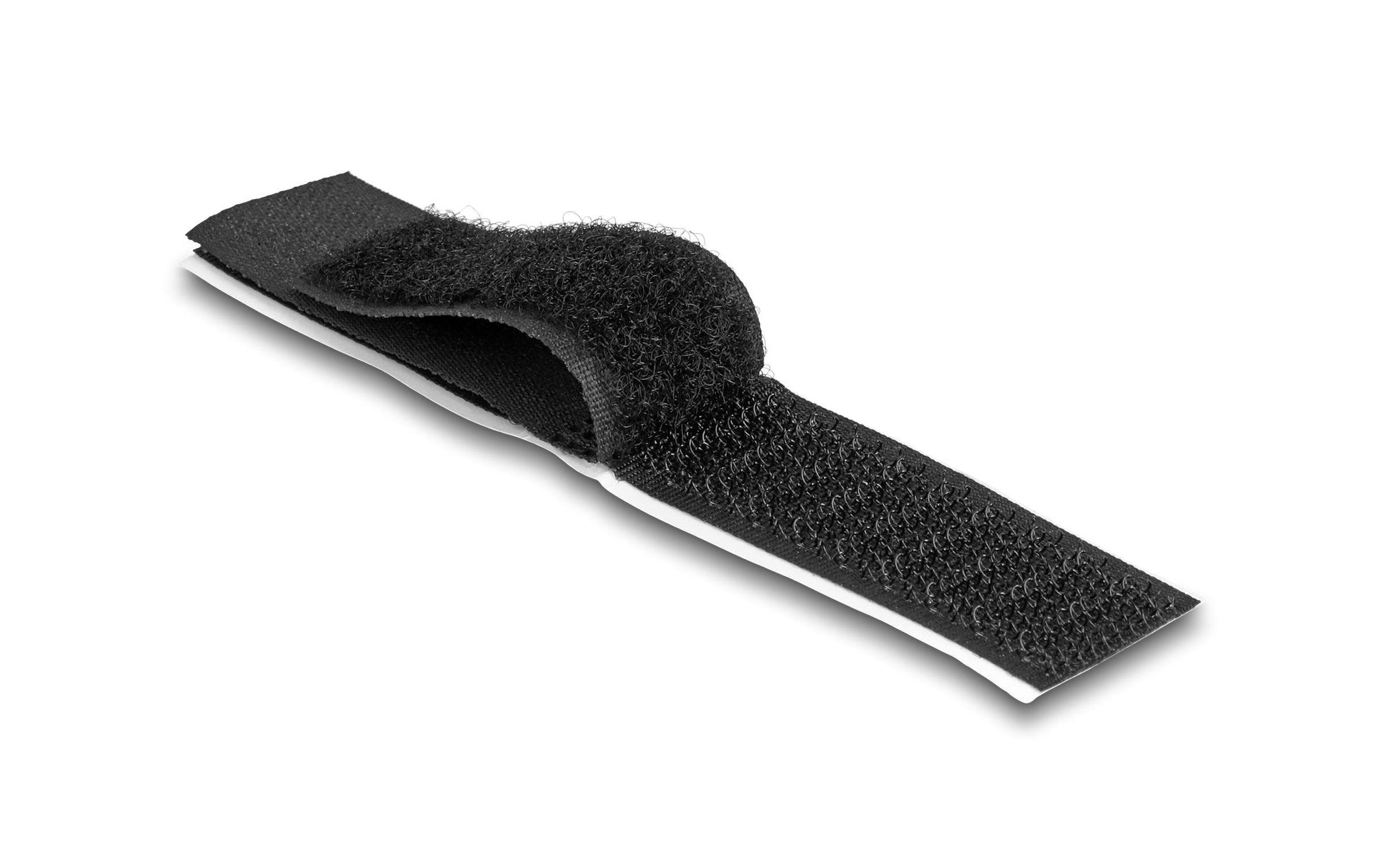 DeLOCK Klett-Kabelhalter, 20 mm × 0,11 m, Schwarz, 10 Stück