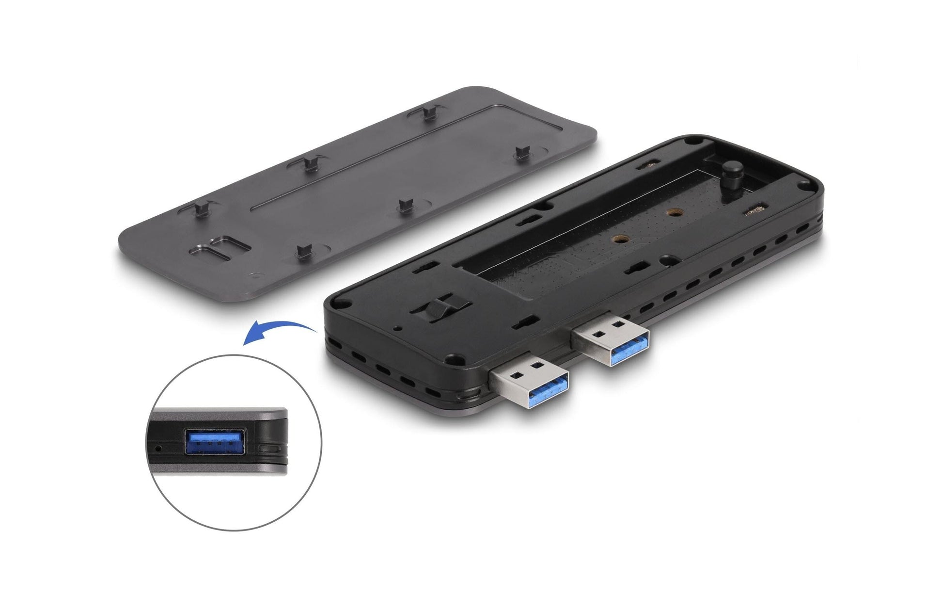 DeLOCK USB3.2 Gen 2 Gehäuse für PS5 – 1-Bay M.2 SSD-Gehäuse – für M.2 (NVMe/PCIe, SATA)