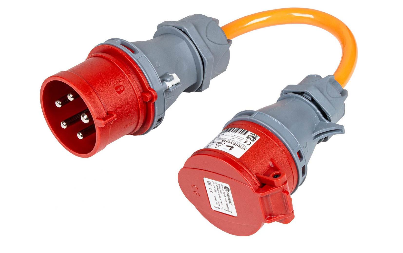 Normrahmen Adapter CEE 32-5 zu CEE 16-5 – 16 A, 1,5 mm², 5-polig, 0,2 m