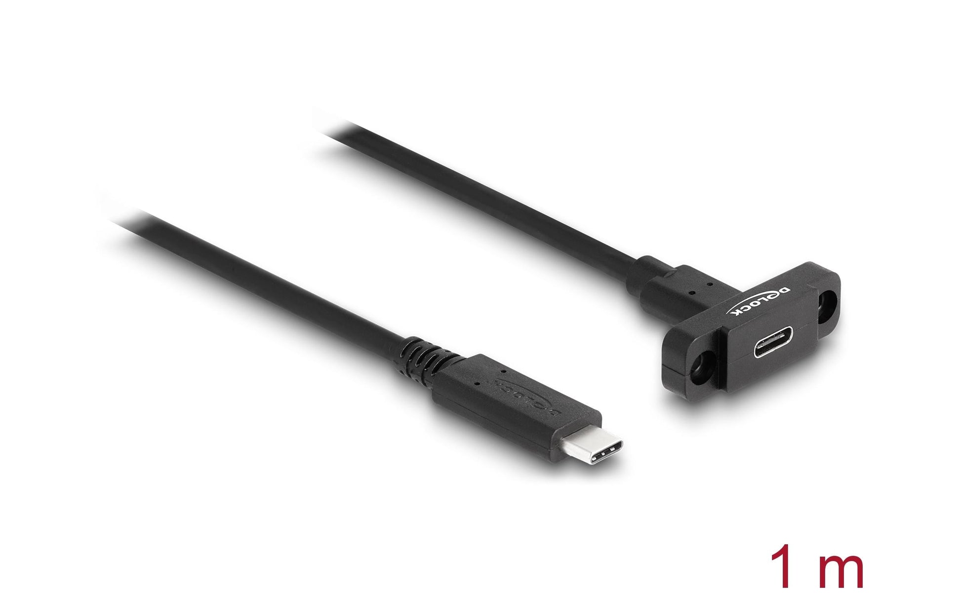 DeLOCK USB-C Verlängerungskabel (Stecker zu Buchse) – USB 3.2 Gen 2 (10 Gbit/s) – 1 m – Schwarz