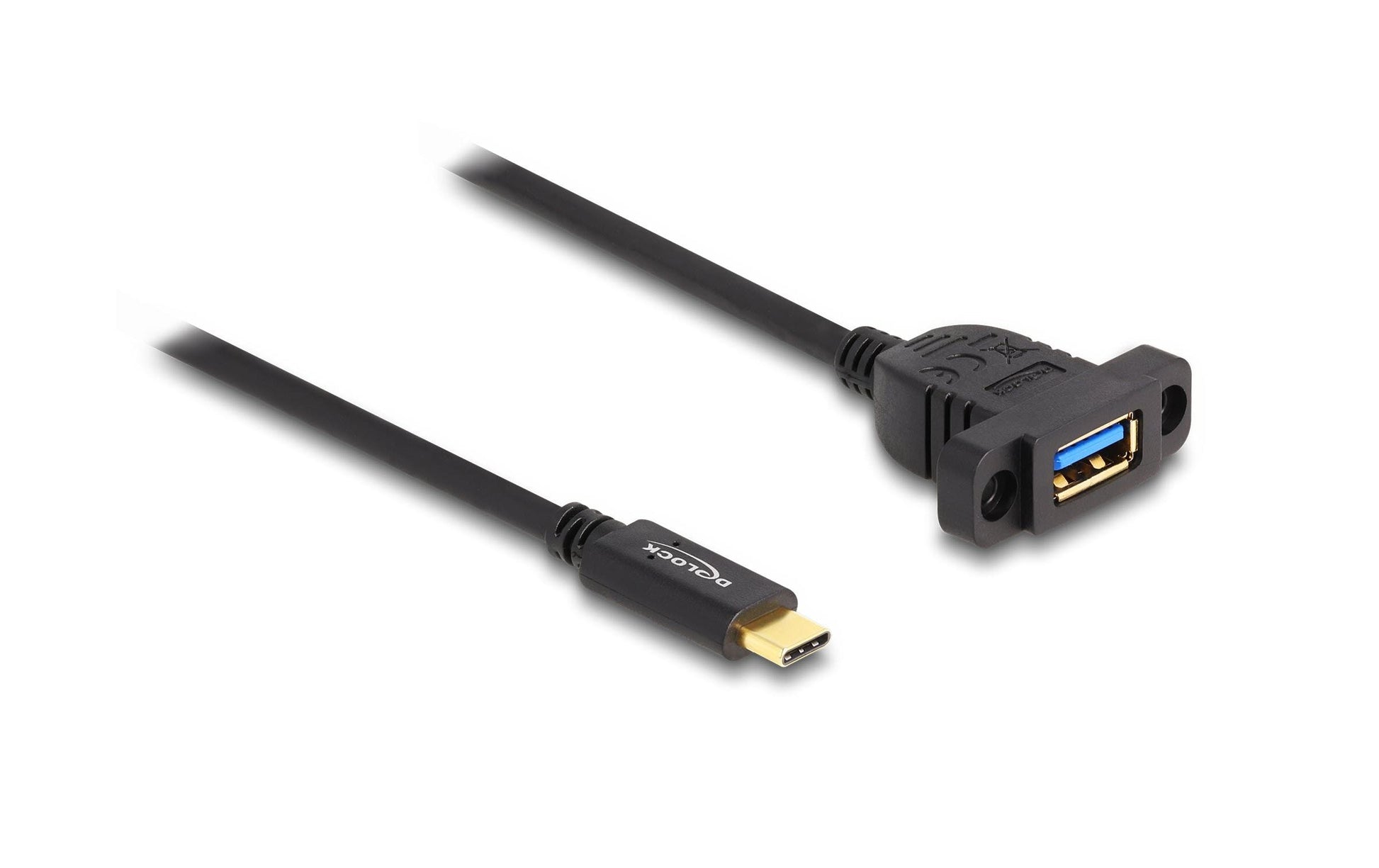 DeLOCK USB-C auf USB-A Verlängerungskabel (Stecker auf Buchse) – USB 3.2 Gen 2 (10 Gbit/s) – 1 m – Schwarz