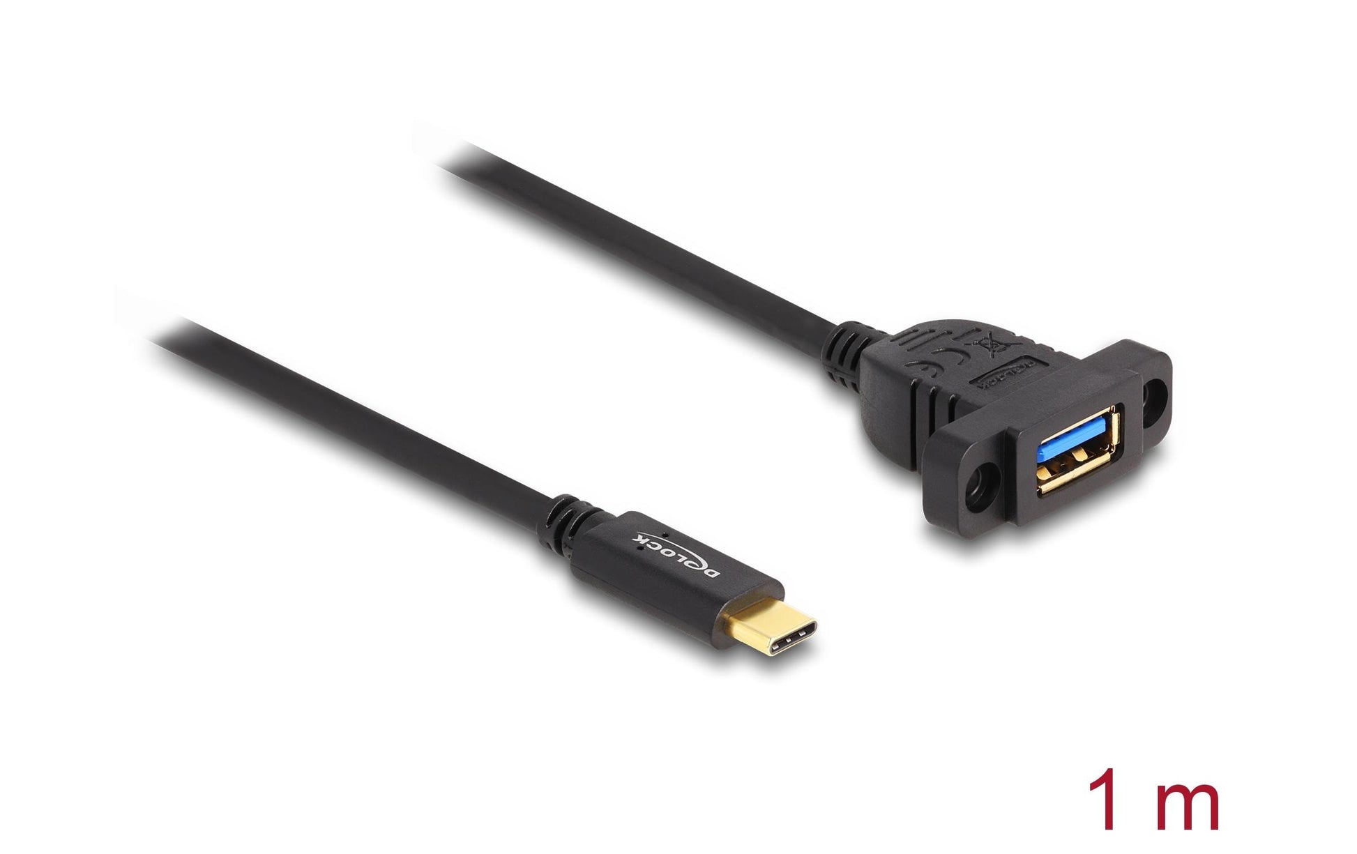 DeLOCK USB-C auf USB-A Verlängerungskabel (Stecker auf Buchse) – USB 3.2 Gen 2 (10 Gbit/s) – 1 m – Schwarz