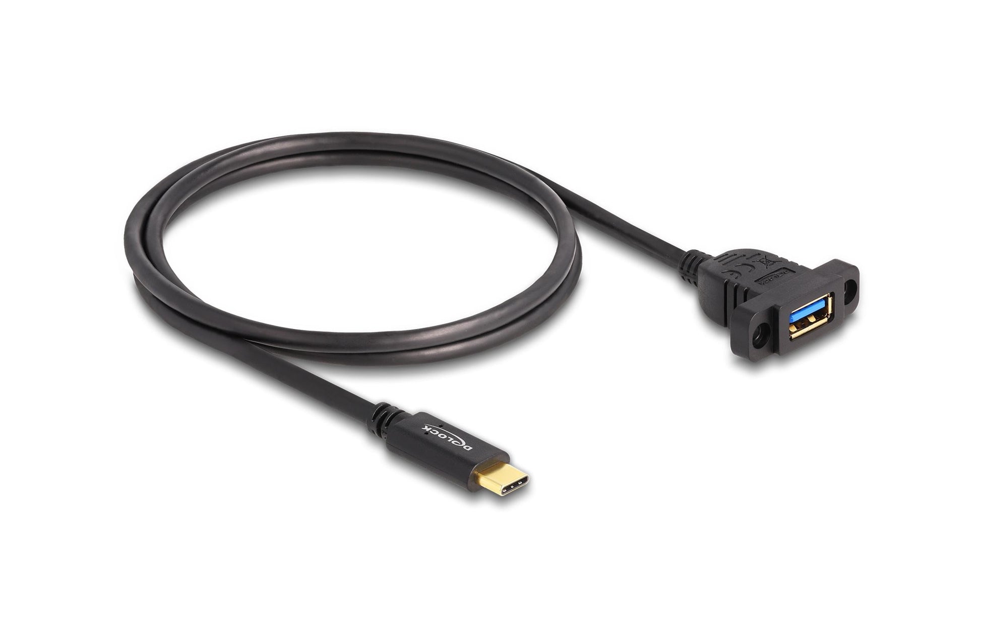 DeLOCK USB-C auf USB-A Verlängerungskabel (Stecker auf Buchse) – USB 3.2 Gen 2 (10 Gbit/s) – 1 m – Schwarz