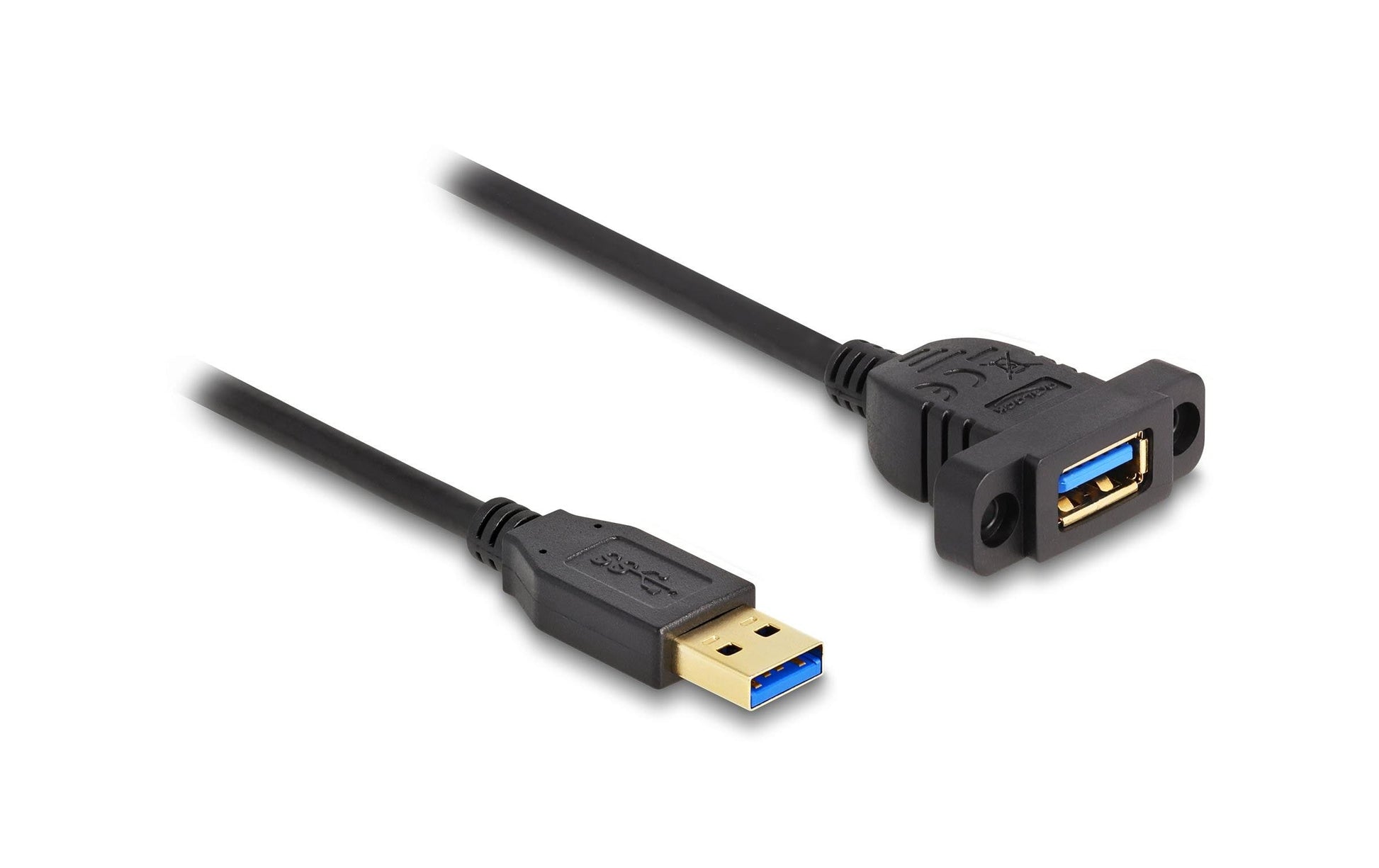 DeLOCK USB-A Verlängerungskabel (Stecker auf Buchse) – USB 3.2 Gen 1 (5 Gbit/s) – 1 m – Schwarz