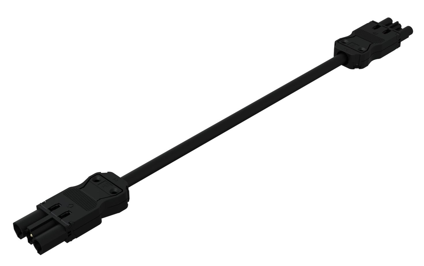 Ib connect Verlängerungskabel – GST18I3–GST18I3, 2 m, 3×1 mm², schwarz