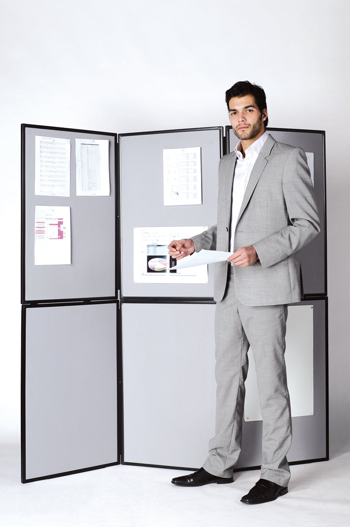 Bi-Office Stellwand – Kunststoff, Grau – 900 × 600 mm – Kunststoffrahmen