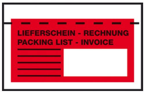 Elco Dokumententasche – C6 (162 × 114 mm), Fenster rechts, bedruckt, rot, selbstklebend – 250 Stück