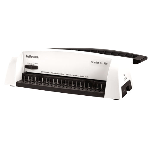 Fellowes Starlet 2 Bindegerät – Plastikbindung, A4, 12 Blätter, Patentierte Binderückenmessfunktion