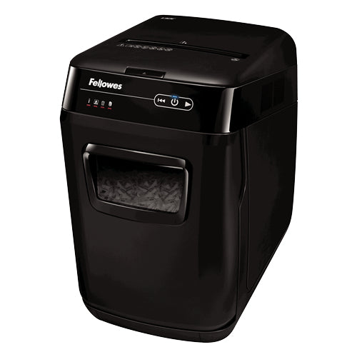 Fellowes Automax 150C – Aktenvernichter mit Autofeed 150 Blatt, DIN P-4, Partikelschnitt 4 × 38 mm, 8 Blatt, 3