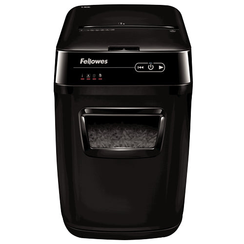 Fellowes Automax 150C – Aktenvernichter mit Autofeed 150 Blatt, DIN P-4, Partikelschnitt 4 × 38 mm, 8 Blatt, 3