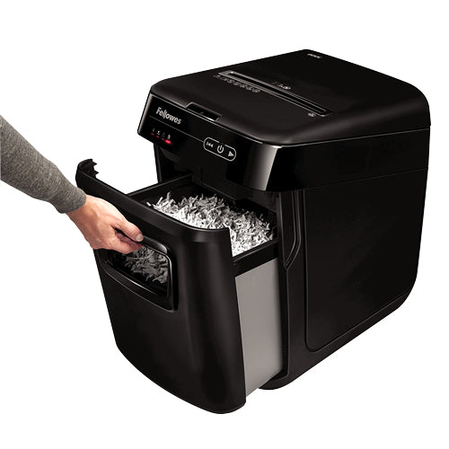 Fellowes AutoMax 200C – Aktenvernichter mit Autofeed 200 Blatt, DIN P-4, Partikelschnitt 4 × 38 mm, 32 l