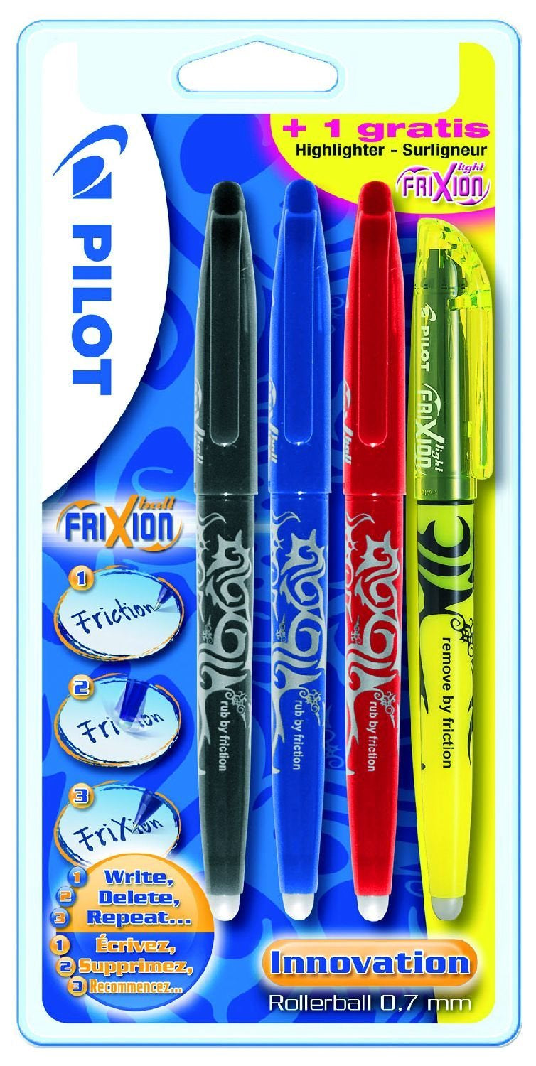 Pilot FriXion Ball – Tintenroller, sortiert, radierbar – 4 Stk.