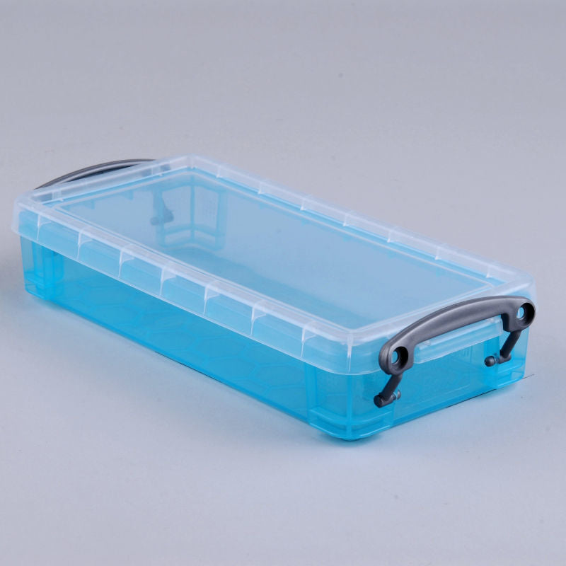 Really Useful Boxes 68501606 Aufbewahrungsbox 0,55 l – Kunststoff – Blau – Verriegelung, mit Griff – 220 × 40