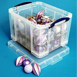 Really Useful Boxes Really Useful Box Aufbewahrungsbox 35 l – Kunststoff – Transparent – mit Griff – 480 × 310 × 390 mm